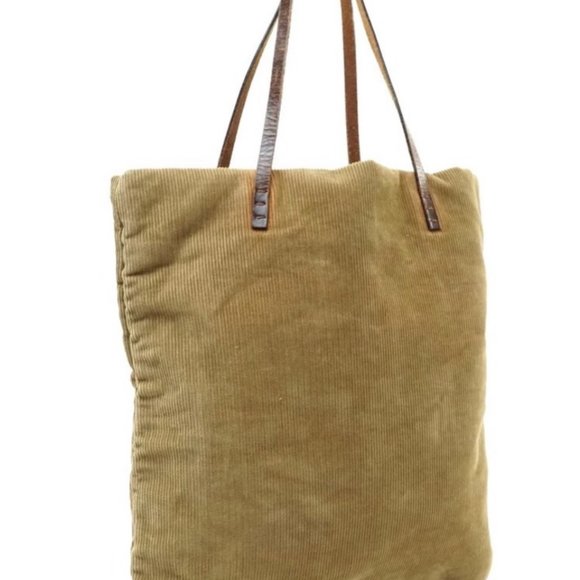 PREOWNED Fendi Tote Bag in Beige Corduroy - Picture 16 of 16